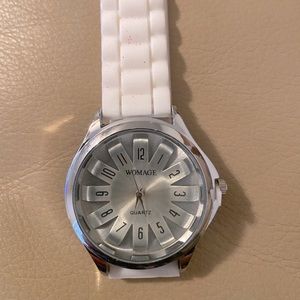 White Watch with Crystals